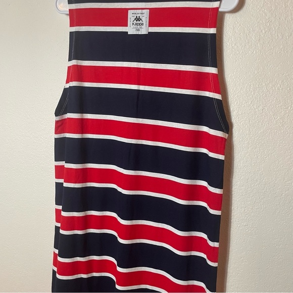 Kappa x Zara Striped Midi Dress Red White Navy Preppy Collared size L NWT Cotton - Picture 4 of 8